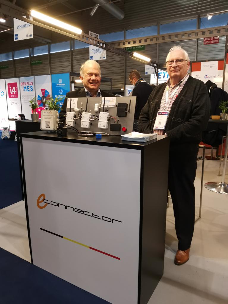 Christian Dufour et Patrick Lacroix sur stand au Industries 4.0 à Mulhouse en 2021